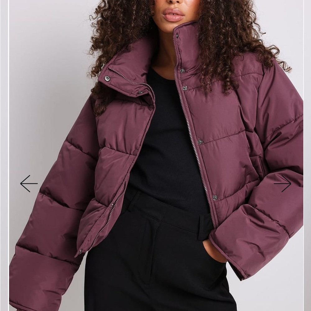 NA-KD Recycled Short Padded Press Button Jacket NWT